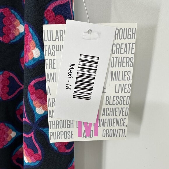 Lularoe Strapless Maxi Dress A Line Tube Abstract Print High Low Hem Blue Red - Picture 2 of 8